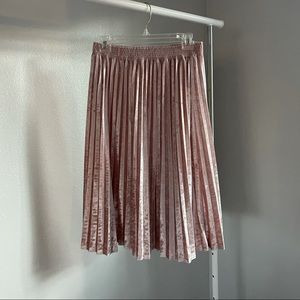 a new day Crushed Velvet Pleated Midi Skirt